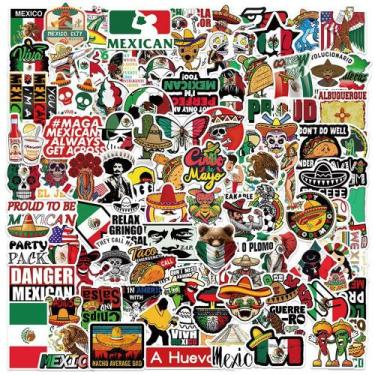 Imagem de Pacote de adesivos com tema do México, 100 unidades  Vinil à prova d'á