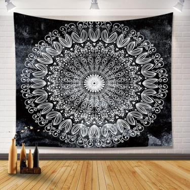 Imagem de Mandala branca boêmia para pendurar na parede 130x150cm - yiweisai