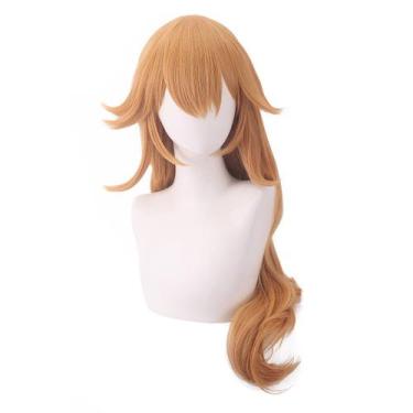 Imagem de Peruca de cosplay, loira de camadas longas com cachos ondulados, 80 cm