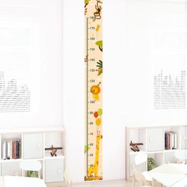 Imagem de Gráfico de altura, adesivos de parede, animal de desenho animado, gira