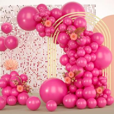 Imagem de Balões de látex Freechase Hot Pink 5/10/12/18 polegadas (139 unidades)