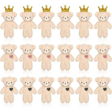 Imagem de Urso de pelúcia Kasyat Mini 12 cm com chaveiro 18 peças para decoração