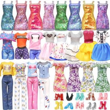 Imagem de Carreuty de roupas e acessórios para bonecas Barbie de 28 cm