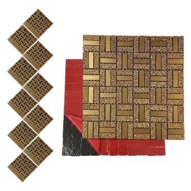 Imagem de Pastilha De Vidro Kit 10 Uni Adesivo Parede Cozinha Banheiro Sala Aplicacao Facil Decorativa Moderna Reforma Requintado