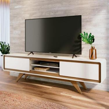 Imagem de Rack Tv 75 Pol 220cm Orgânico 2 Portas Cecy Off White Z56 - Mpozenato