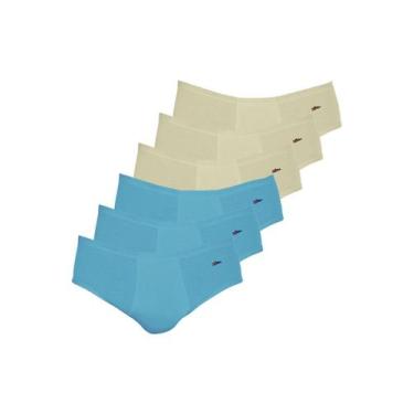 Imagem de Kit com 6 Cuecas Slip Zorba com Abertura 172 Plus Size Colorido, Azul,