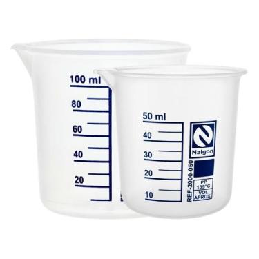 Imagem de Kit 1 Becker Nalgon 100ml + 1 Becker 50ml Polipropileno