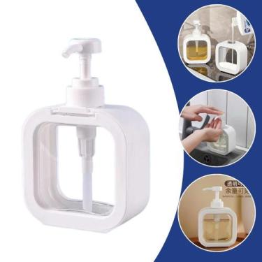 Imagem de Saboneteira Porta Sabonete Líquido 500ml Dispenser Branco Elegante Det