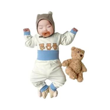 Imagem de Conjunto De Pijama De Algodão Para Bebê Menino Com Mangas Longas 2 Peç