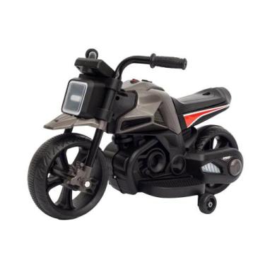 Imagem de Moto Elétrica Infantil Dark Rider Preta 6V com Faróis de LED diversão 