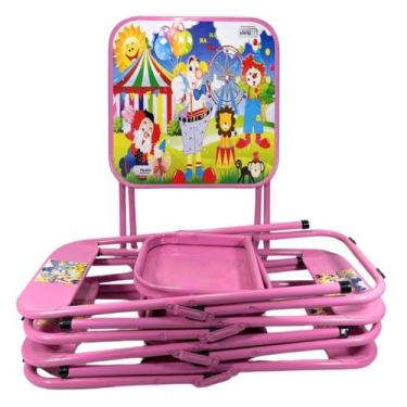 Imagem de Mesa Infantil Com 4 Cadeiras Dobrável Aço Didático 1 Un - Utilaço, Ros