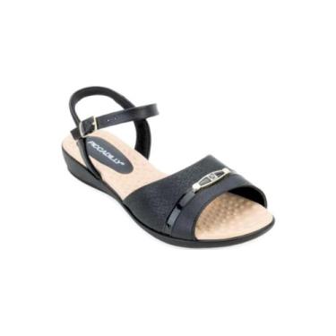 Imagem de Sandália  Piccadilly Baixa Camila Hortensia Conforto 500351, Preto, 35