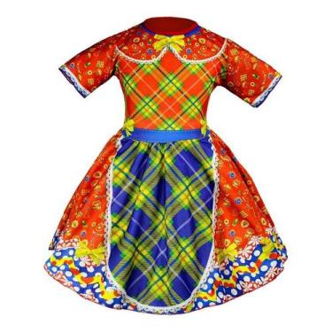 Imagem de Fantasia de Festa Junina Bebê Vestido Caipira Estampado - Fantasias Ca