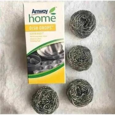 Imagem de Esponja De Aço Amway Scrub Buds Dish Drops Cx Com 4 Unid.