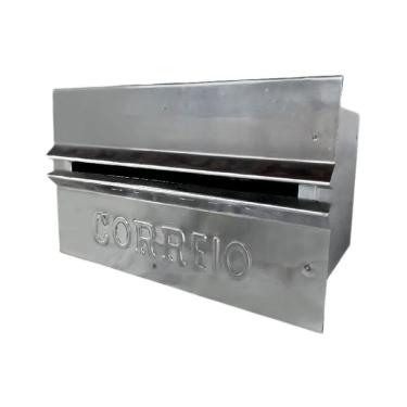 Imagem de Caixa de Correio Galvinox Fundo Chapa Frente Inox 15x25x12cm para Cartas Áreas Externas Inox Brassol