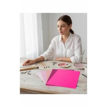 Imagem de 2x Papel Color A4 180g Rosa Mix 50 Folhas  Ideal P/ Artesan - Congratu