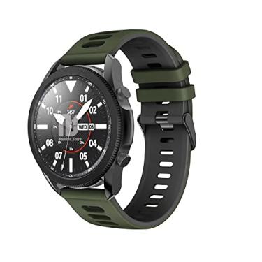 Imagem de Pulseira Sport Nandos-Store compatíveis com Samsung Galaxy Watch 3-41mm ou 45mm - (45mm - Verde militar com preto)