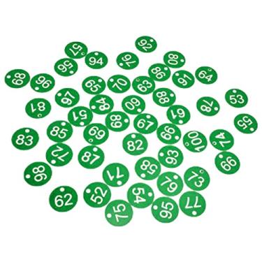 Imagem de 100 peças etiqueta numerada de plástico etiquetas de identificação de bagagem etiqueta número para supermercado armazém dormitório, Verde