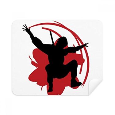 Imagem de Bushido Sakura Outline Pano de limpeza Japão Ásia Limpador de tela 2 peças Tecido de camurça