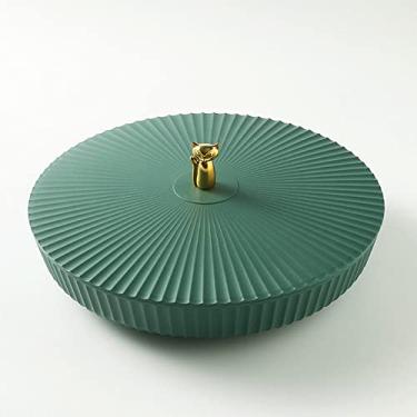 Imagem de Bandeja de armazenamento de 5 compartimentos Prato de frutas secas Prato de aperitivos Prato de confeitaria Prato de nozes Prato de frutas, verde