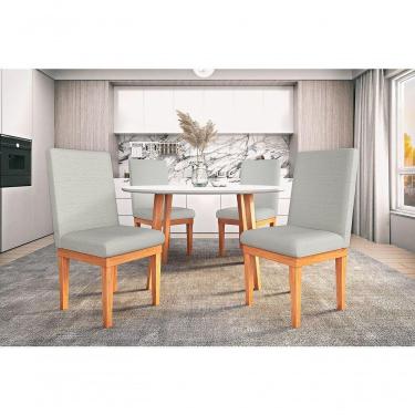 Imagem de Kit 4 Cadeiras Sala De Jantar Cozinha Luxo Cinza Claro