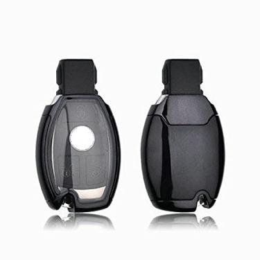 Imagem de CSHU TPU Car Key Case Cover Chaveiro Ring Key Bag, apto para Mercedes Benz W203 W210 W211 W124 W202 W204 AMG, preto