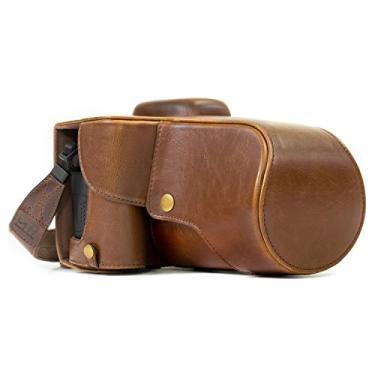 Imagem de MegaGear Ever Ready Capa de couro para câmera compatível com Canon EOS Rebel T6i, Rebel T6s, 8000D, Dark Brown