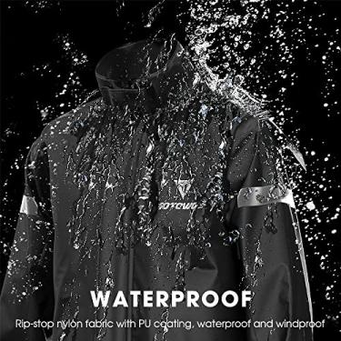 Imagem de Tingpai Fato de chuva masculino motocicleta impermeável ao ar livre jaqueta e calça impermeável capa de chuva pa andar de bicicleta ciclismo acampamento caminhada