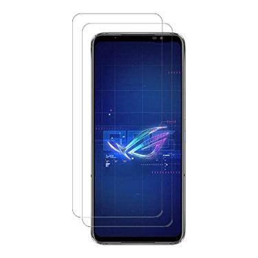Imagem de AISELAN Protetor de tela de vidro para Asus ROG Phone 6, [2 peças] capa transparente de alta definição resistente a arranhões com tela de vidro temperado para Asus ROG Phone 6 / ROG 6 Pro 6,8 polegadas