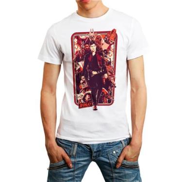 Imagem de Camiseta Masculina Branca Star Wars Hans Solo 32 - Design Camisetas