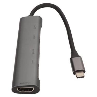 Imagem de Docking Station USB C, Hub USB C Liga de Alumínio Multifuncional 5 Em 1 Plug and Play para Dispositivos de Interface Tipo C