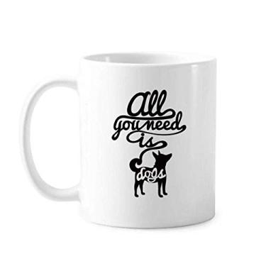 Imagem de Need Dog Caneca preta e branca com citação de cerâmica para café e porcelana