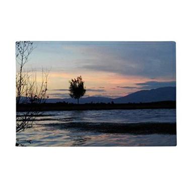 Imagem de DIYthinker Sunset Beach Tapete de fotografia antiderrapante para banheiro, porta de cozinha, 40,64 x 60,96 cm