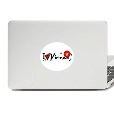 Imagem de I Love Vietnam Palavra Bandeira Love Coração Ilustração Vinil Emblema Gráfico Laptop Adesivo Notebook Decalque
