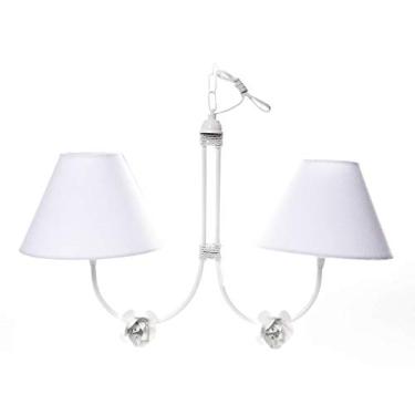 Imagem de Potinho de Mel Lustre Com 2 Lâmpadas Simples 2 Flores Quarto Bebê Infantil Menina Menino