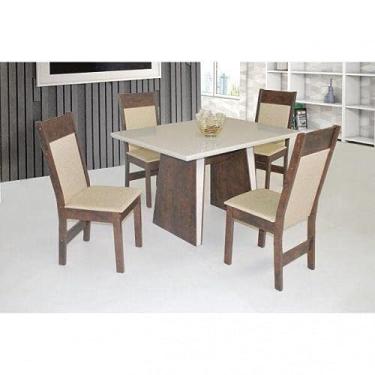 Imagem de Conjunto Sala de Jantar Mesa Retangular Verona com 4 Cadeiras Priscilla Móveis São Carlos