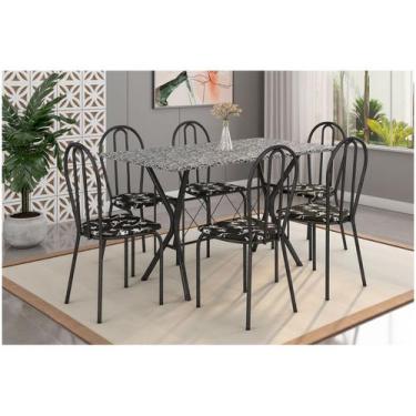 Imagem de Mesa De Jantar 6 Cadeiras Retangular Preta  - Artefamol America Bruna