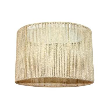 Imagem de Cúpula de Sisal para Luminária lustre de Teto ou para Abajur de Mesa ou Tripé - Cilindrica - Tam.: 40cm x 25cm (Branco)