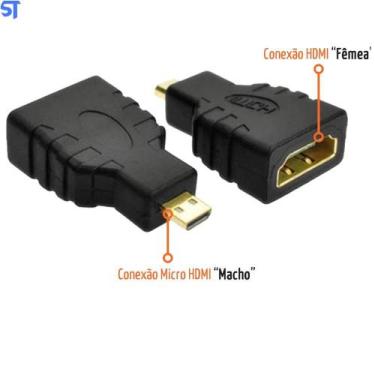 Imagem de Adaptador Hdmi Femea Para Micro Hdmi Macho - Importado