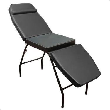Imagem de Maca 3 Posições Reclinável Estética Massagem Tattoo For-ty, Preto Bagu