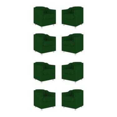 Imagem de Kit 08 Cadeiras Poltronas Decorativas Sala de Espera Clinica Tecido - 