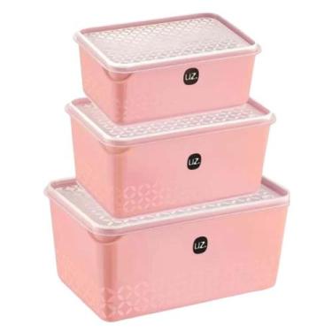 Imagem de Jogo De Potes Porta Mantimentos De Plástico 3 Peças Multi UZ Várias Co