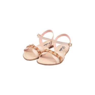 Imagem de Sandália Rasteira Infantil Menina Tiras  Juta Marfim - Raniel Calçados