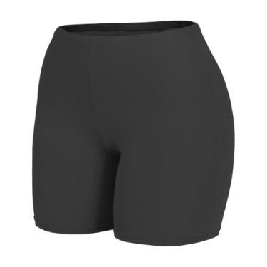 Imagem de Short Feminino Segunda Pele Cós Alto Microfibra de Poliamida Preto e b