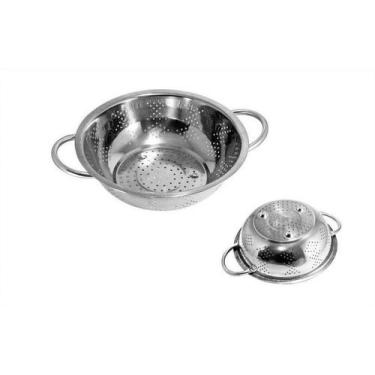Imagem de Escorredor De Macarrão e  Massas Em Inox Com Alça 24 Cm