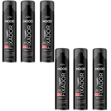 Imagem de Kit 6 Hair Spray Fixador Extra Forte Mood 400Ml - My Health