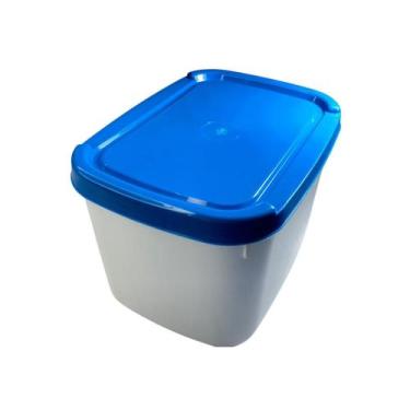 Imagem de Kit 10 Potes de Sorvete Retangular 2 Litros com Tampas Azul - Rioplast