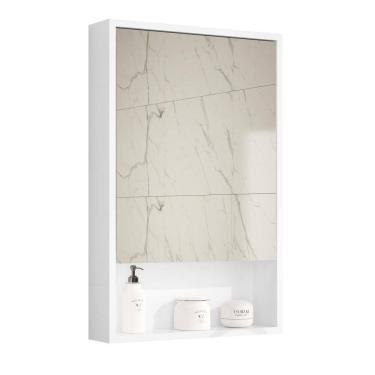 Imagem de Armário Banheiro Aéreo 1 Porta Espelho Branco Gaia