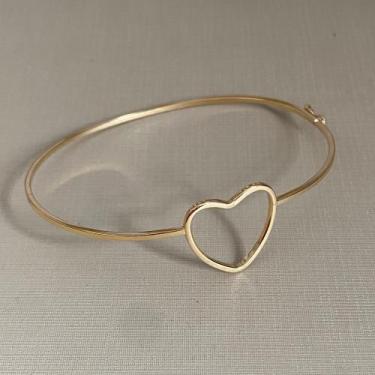 Imagem de Bracelete Quadrado Com Coração G - 19cm - Ouro 18k - Gardenia Joias