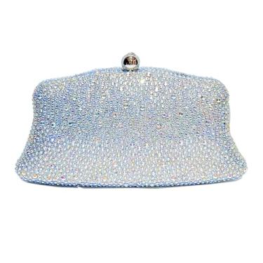 Imagem de VIFE Bolsa feminina para noite com strass brilhante, bolsa de mão de casamento para festa de formatura e coquetéis, Prata